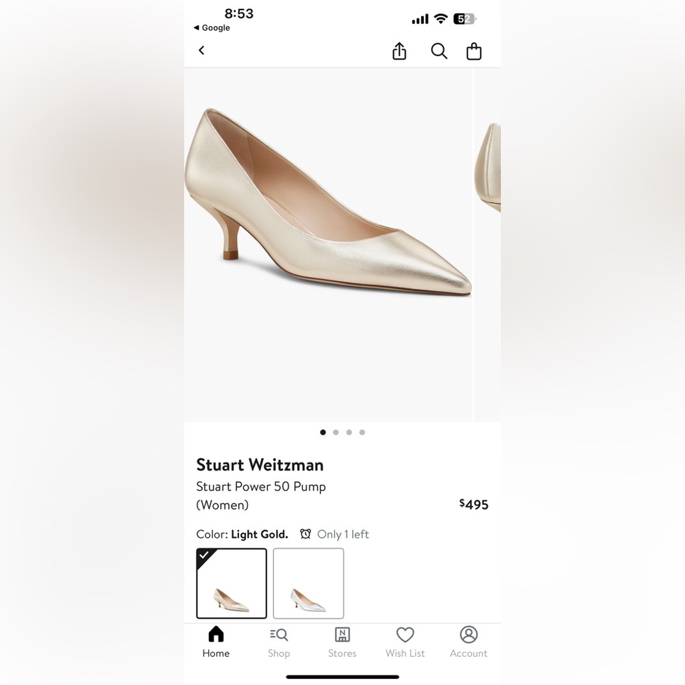 Stuart Weitzman light gold kitten Heels genuine leather size 8